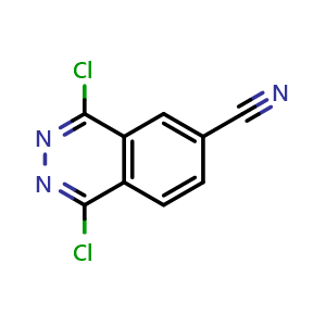 Chemical structure of 1,4-Dichlorophthalazine-6-carbonitrile , CAS 178308-61-7, AChemBlock V147993