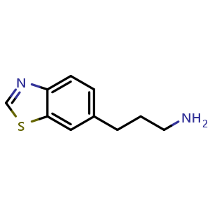 Chemical structure of 6-(3-Aminopropyl)benzothiazole , CAS 857521-55-2, AChemBlock V147995