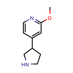 Chemical structure of 2-Methoxy-4-(3-pyrrolidinyl)pyridine , CAS 1260667-82-0, AChemBlock V147997