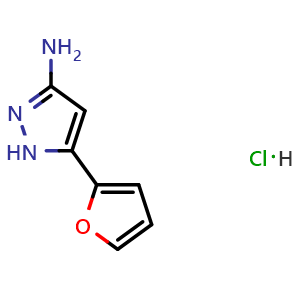 Chemical structure of 3-Amino-5-(2-furyl)pyrazole Hydrochloride , AChemBlock V148023