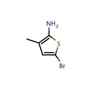 Chemical structure of 2-Amino-5-bromo-3-methylthiophene , CAS 1368166-87-3, AChemBlock V148034