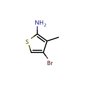 Chemical structure of 2-Amino-4-bromo-3-methylthiophene , CAS 2091486-44-9, AChemBlock V148035