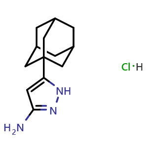 Chemical structure of 3-Amino-5-(1-adamantanyl)pyrazole Hydrochloride , AChemBlock V148043