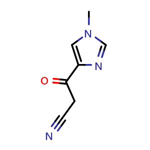 Chemical structure of 3-(1-Methyl-4-imidazolyl)-3-oxopropanenitrile , CAS 1371534-40-5, AChemBlock V148072