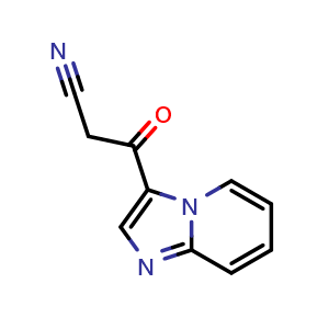 Chemical structure of 3-(3-Imidazo[1,2-a]pyridyl)-3-oxopropanenitrile , AChemBlock V148079