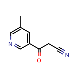 Chemical structure of 3-(5-Methyl-3-pyridyl)-3-oxopropanenitrile , CAS 948883-43-0, AChemBlock V148102