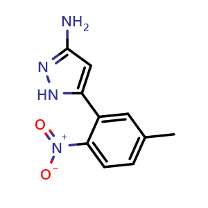 Chemical structure of 3-Amino-5-(5-methyl-2-nitrophenyl)pyrazole , AChemBlock V148127
