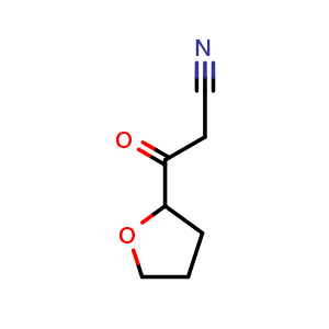 Chemical structure of 3-Oxo-3-(2-tetrahydrofuryl)propanenitrile , CAS 1092282-15-9, AChemBlock V148145