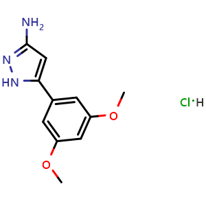 Chemical structure of 3-Amino-5-(3,5-dimethoxyphenyl)pyrazole Hydrochloride , CAS 2868235-57-6, AChemBlock V148155