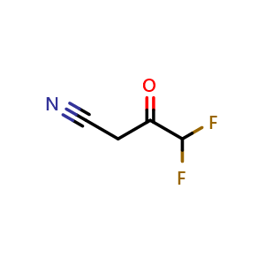 Chemical structure of 4,4-Difluoro-3-oxobutanenitrile , CAS 1261289-79-5, AChemBlock V148156