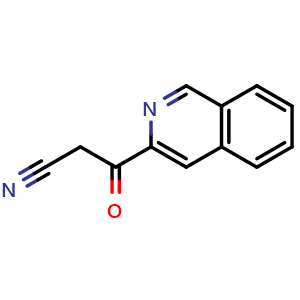 Chemical structure of 3-(3-Isoquinolyl)-3-oxopropanenitrile , AChemBlock V148191