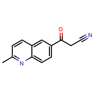 Chemical structure of 3-(2-Methyl-6-quinolyl)-3-oxopropanenitrile , CAS 1205531-81-2, AChemBlock V148218
