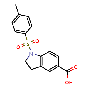 Chemical structure of 1-Tosylindoline-5-carboxylic Acid , CAS 928709-26-6, AChemBlock V148229