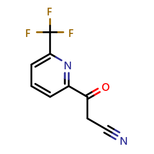 Chemical structure of 3-Oxo-3-[3-(trifluoromethyl)-2-pyridyl]propanenitrile , CAS 2090310-04-4, AChemBlock V148255