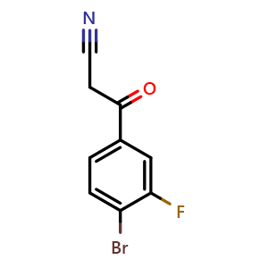Chemical structure of 3-(4-Bromo-3-fluorophenyl)-3-oxopropanenitrile , CAS 1250529-97-5, AChemBlock V148266