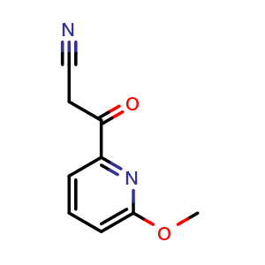 Chemical structure of 3-(6-Methoxy-2-pyridyl)-3-oxopropanenitrile , AChemBlock V148277