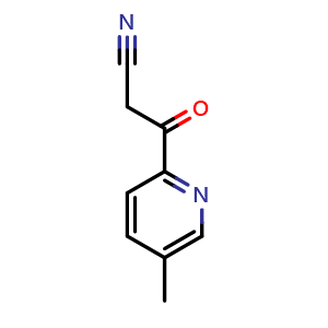 Chemical structure of 3-(5-Methyl-2-pyridyl)-3-oxopropanenitrile , CAS 868395-55-5, AChemBlock V148286