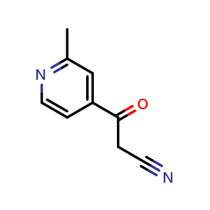 Chemical structure of 3-(2-Methyl-4-pyridyl)-3-oxopropanenitrile , CAS 1240521-95-2, AChemBlock V148313