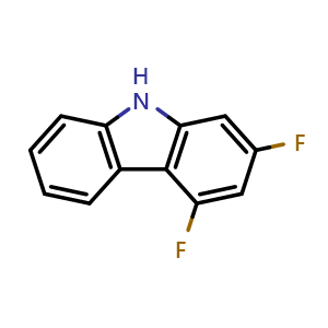 Chemical structure of 2,4-Difluorocarbazole , CAS 1869031-86-6, AChemBlock V148323