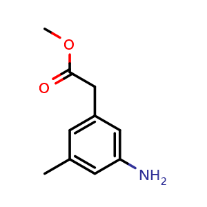 Chemical structure of Methyl (3-Amino-5-methylphenyl)acetate , CAS 1261861-51-1, AChemBlock V148338