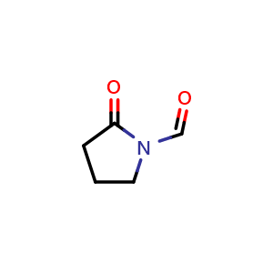 Chemical structure of 2-Oxopyrrolidine-1-carbaldehyde , CAS 40321-44-6, AChemBlock V148375