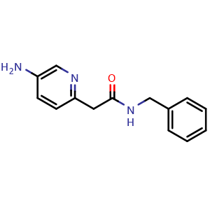 Chemical structure of 2-(5-Amino-2-pyridyl)-N-benzylacetamide , CAS 1861677-62-4, AChemBlock V148394