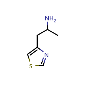 Chemical structure of 2-Amino-1-(4-thiazolyl)propane , CAS 859468-49-8, AChemBlock V148407