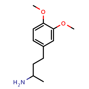 Chemical structure of 2-Amino-4-(3,4-dimethoxyphenyl)butane , CAS 27487-78-1, AChemBlock V148409