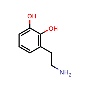 Chemical structure of 3-(2-Aminoethyl)-1,2-benzenediol , CAS 579-59-9, AChemBlock V148412