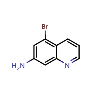 Chemical structure of 7-Amino-5-bromoquinoline , CAS 1934465-17-4, AChemBlock V148413
