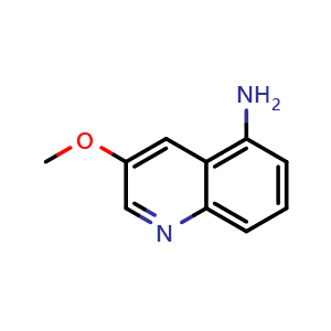 Chemical structure of 5-Amino-3-methoxyquinoline , CAS 2682115-57-5, AChemBlock V148419
