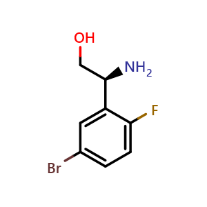 Chemical structure of L-5-Bromo-2-fluorophenylglycinol , CAS 1213563-56-4, AChemBlock V148428