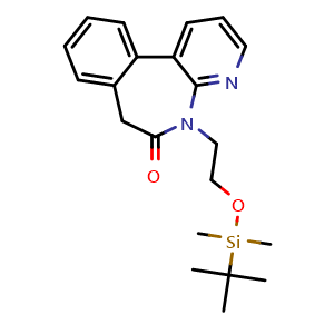 Chemical structure of 5-[2-[(tert-Butyldimethylsilyl)oxy]ethyl]-5H-benzo[d]pyrido[2,3-b]azepin-6(7H)-one , CAS 1421438-86-9, AChemBlock V148450
