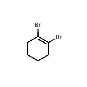 Chemical structure of 1,2-Dibromo-1-cyclohexene , CAS 49676-92-8, AChemBlock V148475