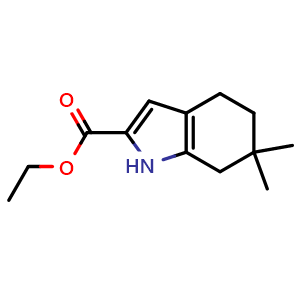 Chemical structure of Ethyl 6,6-Dimethyl-4,5,6,7-tetrahydro-1H-indole-2-carboxylate , CAS 2740407-90-1, AChemBlock V148476