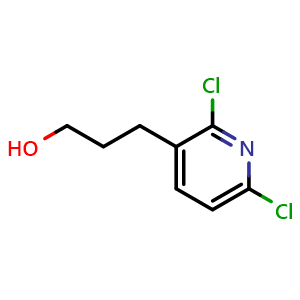 Chemical structure of 3-(2,6-Dichloro-3-pyridyl)-1-propanol , CAS 1621706-03-3, AChemBlock V148496