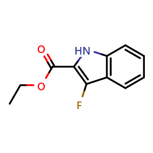 Chemical structure of Ethyl 3-Fluoroindole-2-carboxylate , CAS 1552269-44-9, AChemBlock V148509