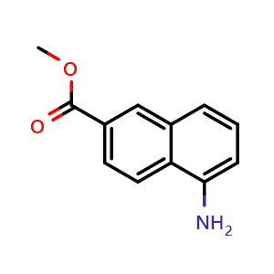 Chemical structure of Methyl 5-Amino-2-naphthoate , CAS 214628-89-4, AChemBlock V148519