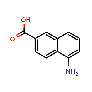 Chemical structure of 5-Amino-2-naphthoic Acid , CAS 100184-66-5, AChemBlock V148522