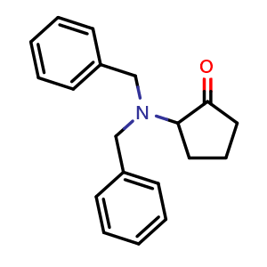 Chemical structure of 2-(Dibenzylamino)cyclopentanone , CAS 68543-47-5, AChemBlock V148528