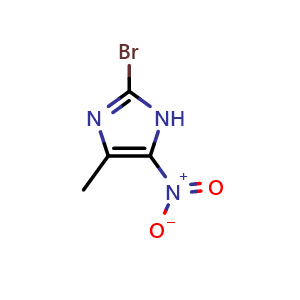 Chemical structure of 2-Bromo-4-methyl-5-nitroimidazole , CAS 105983-46-8, AChemBlock V148542
