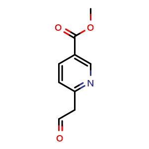 Chemical structure of Methyl 6-(2-Oxoethyl)nicotinate , CAS 2229603-00-1, AChemBlock V148589