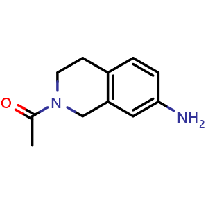Chemical structure of 2-Acetyl-7-amino-1,2,3,4-tetrahydroisoquinoline , CAS 81885-67-8, AChemBlock V148609