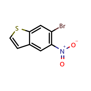 Chemical structure of 6-Bromo-5-nitrobenzo[b]thiophene , CAS 2743324-61-8, AChemBlock V148612