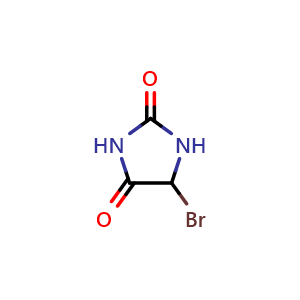 Chemical structure of 5-Bromohydantoin , CAS 173904-10-4, AChemBlock V148680