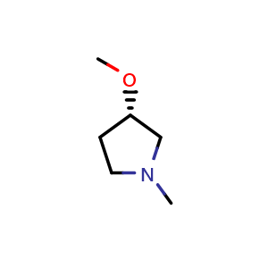 Chemical structure of (S)-3-Methoxy-1-methylpyrrolidine , CAS 2806956-46-5, AChemBlock V148685