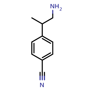 Chemical structure of 4-(1-Amino-2-propyl)benzonitrile , CAS 1891310-71-6, AChemBlock V148703