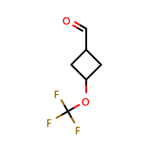 Chemical structure of 3-(Trifluoromethoxy)cyclobutanecarbaldehyde , CAS 2740580-23-6, AChemBlock V148719