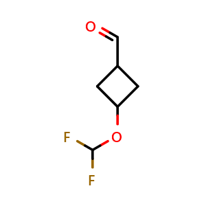 Chemical structure of 3-(Difluoromethoxy)cyclobutanecarbaldehyde , CAS 2741235-02-7, AChemBlock V148720