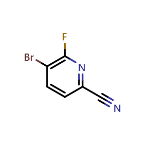Chemical structure of 5-Bromo-6-fluoropicolinonitrile , CAS 1806849-64-8, AChemBlock V148736